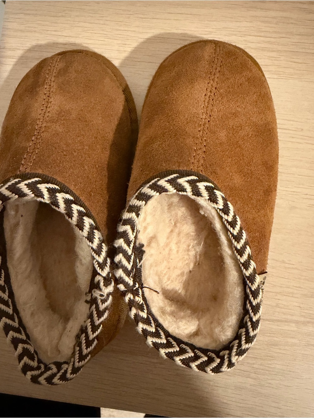 BearPaw Kids Chestnut Suede-Look Cozy Slippers